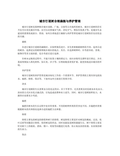 城市行道树合理栽植与养护管理