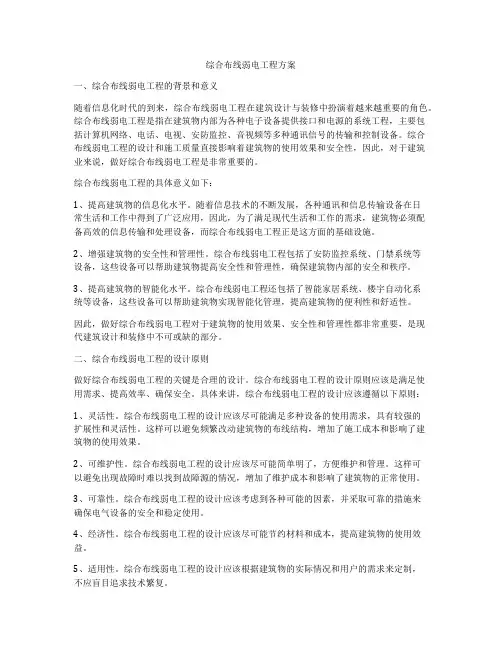 综合布线弱电工程方案