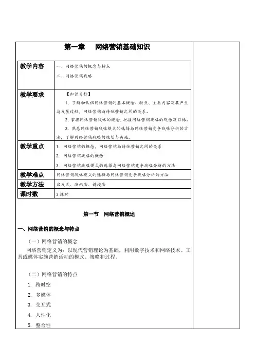 网络营销基础与实践教学电子教案