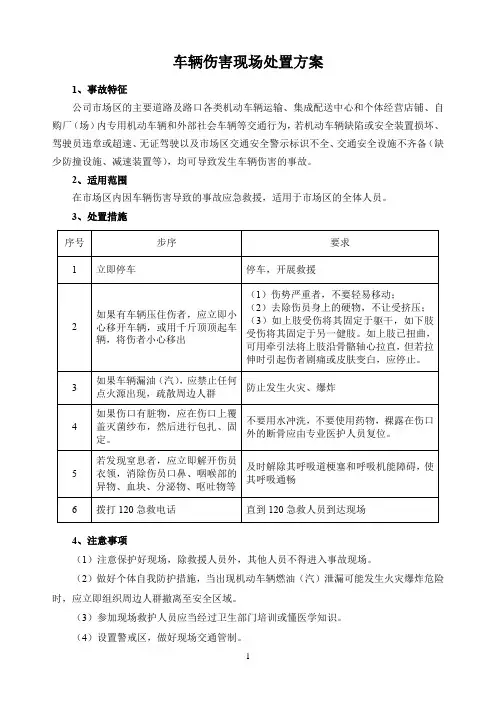 车辆伤害现场处置方案