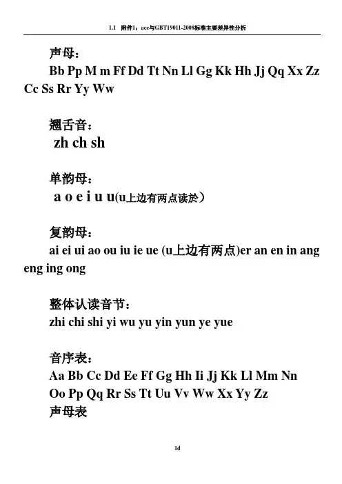 汉语拼音字母表-完整版-可A4打印