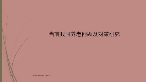 当前我国养老问题及对策研究 ppt课件