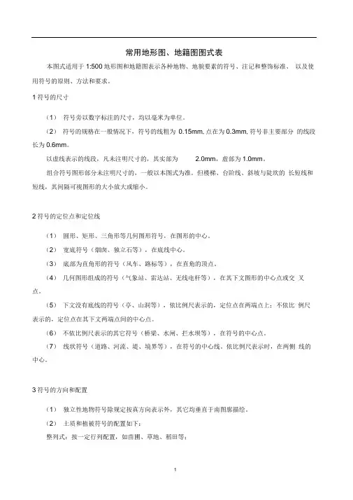 常用地形图、地籍图图式表