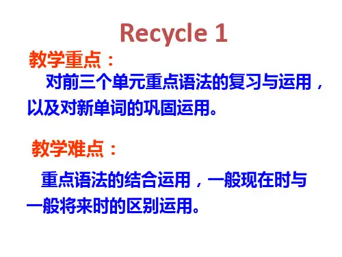 六年级上册英语课件-Recycle 1 人教(PEP)(共18张PPT)