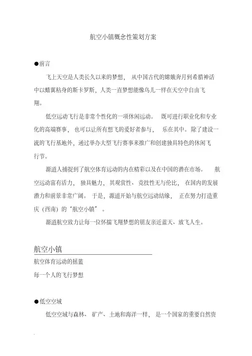航空小镇概念性策划与方案