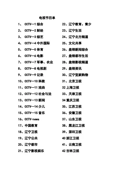 电视节目单