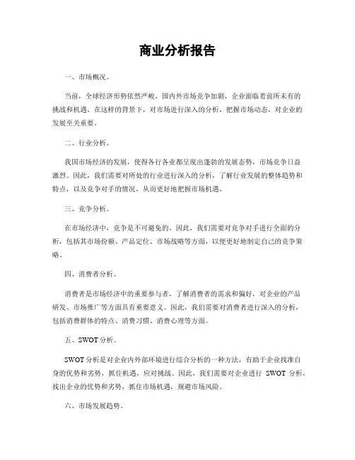 商业分析报告