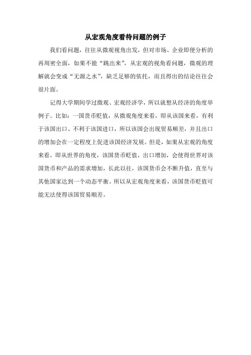 从宏观角度看待问题的例子