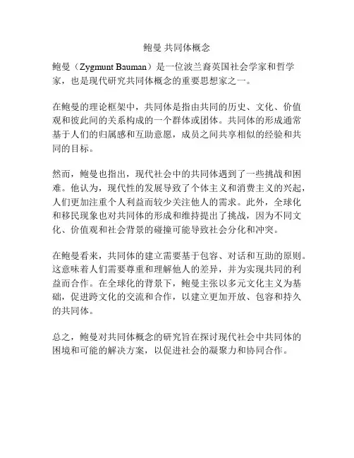 鲍曼 共同体概念