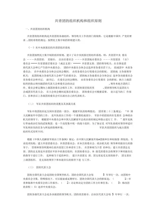 共青团的组织机构和组织原则