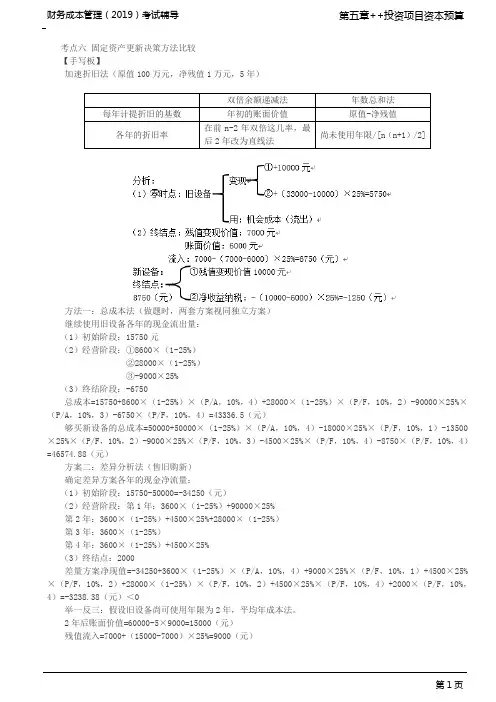 CPA 注册会计师 财务成本管理 知识点讲解及练习 第38讲_固定资产更新决策方法比较(2)