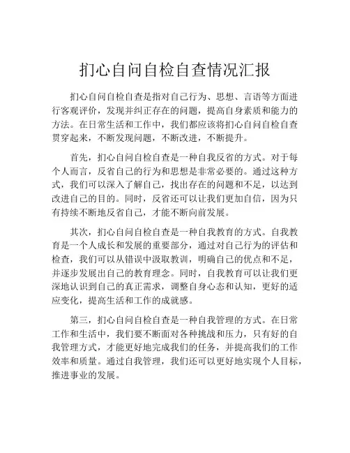 扪心自问自检自查情况汇报