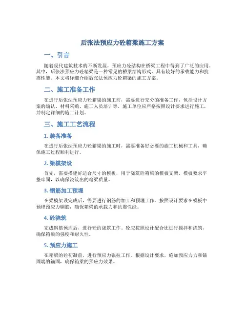 后张法预应力砼箱梁施工方案