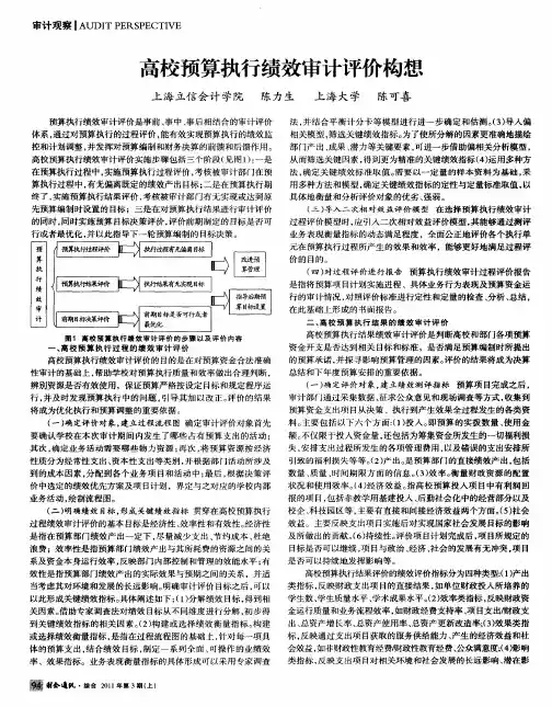 高校预算执行绩效审计评价构想