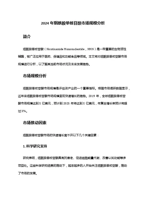 2024年烟酰胺单核苷酸市场规模分析