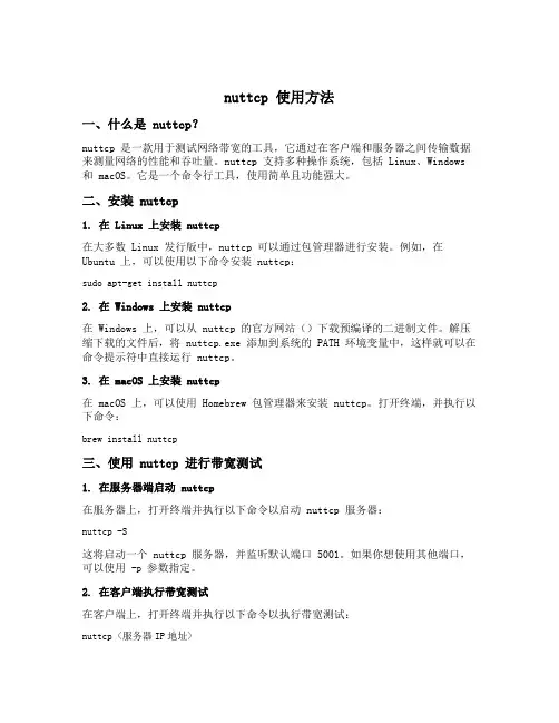 nuttcp 使用方法
