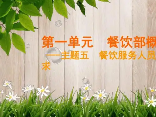 餐饮服务人员的素质要求概述(PPT 34张)