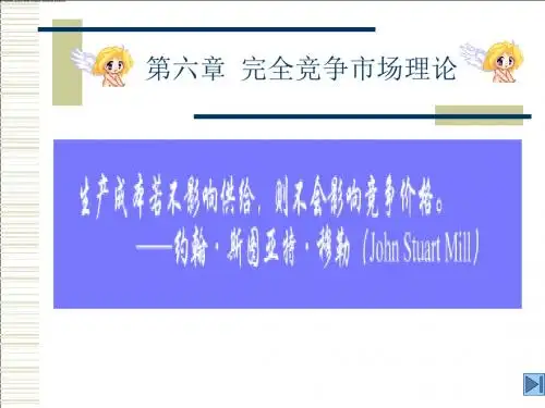 第六章完全竞争市场理论——微观经济学课件