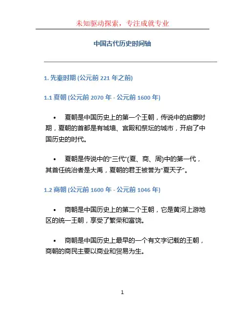 中国古代历史时间轴
