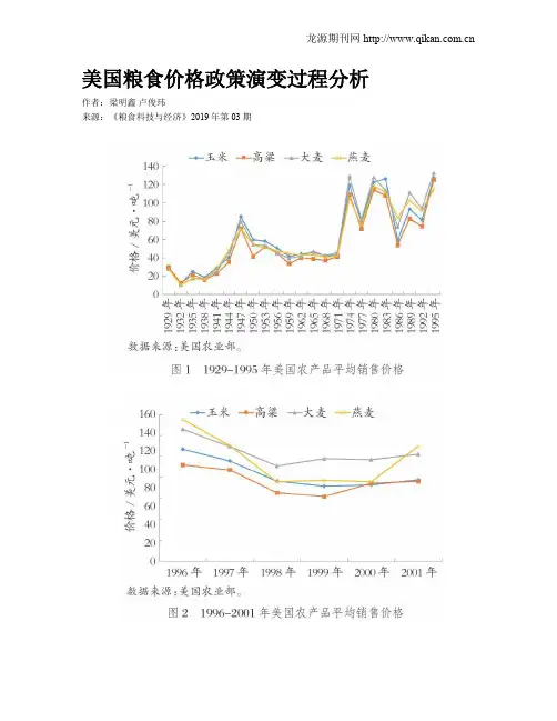 美国粮食价格政策演变过程分析