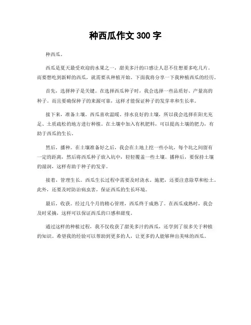 种西瓜作文300字