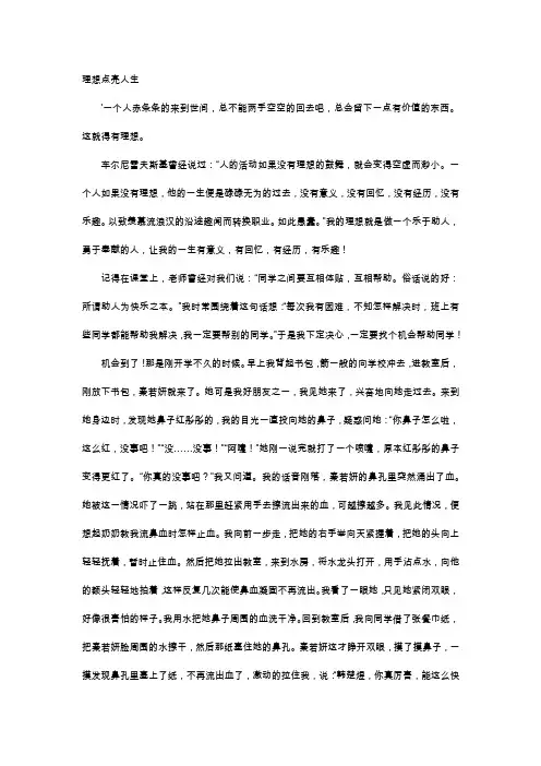 高中作文-理想点亮人生