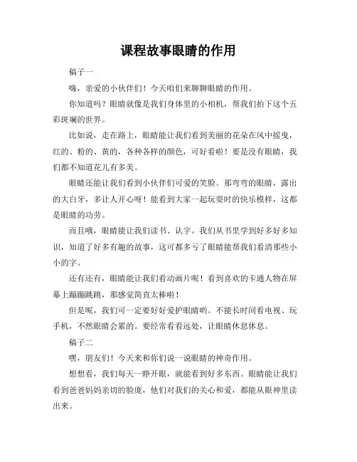 课程故事眼睛的作用
