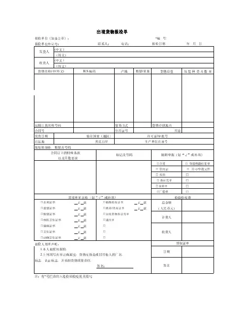 出境货物报检单