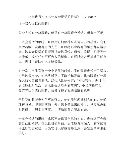 小学优秀作文《一双会说话的眼睛》中文400字
