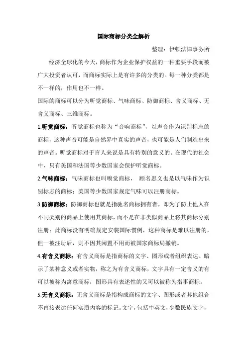 国际商标分类全解析