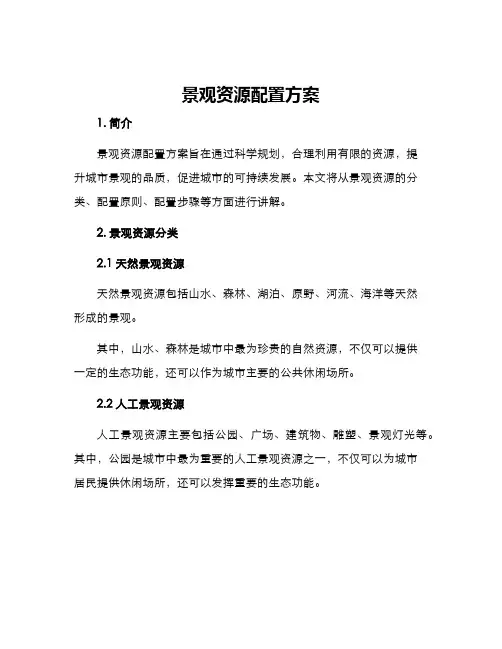 景观资源配置方案
