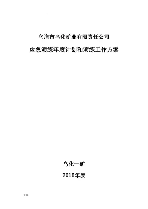 2018年度应急演练工作计划