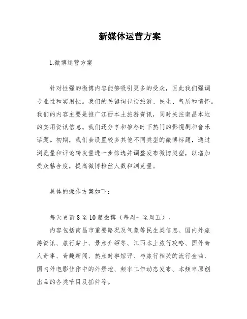 新媒体运营方案