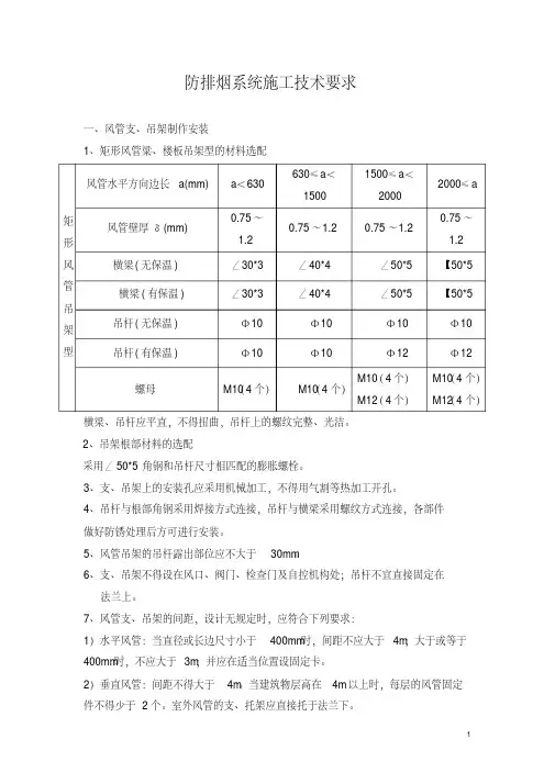 防排烟系统安装技术要求0709资料