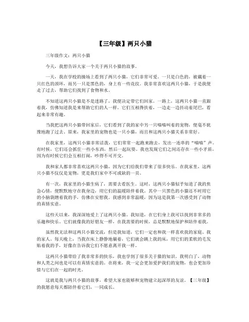 【三年级】两只小猫