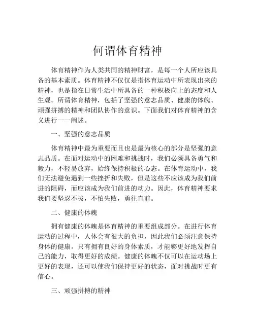 何谓体育精神