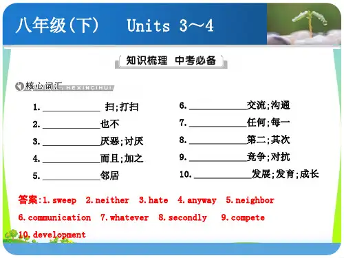 新人教版八年级英语下册 Units 3～4 中考习题课件.ppt