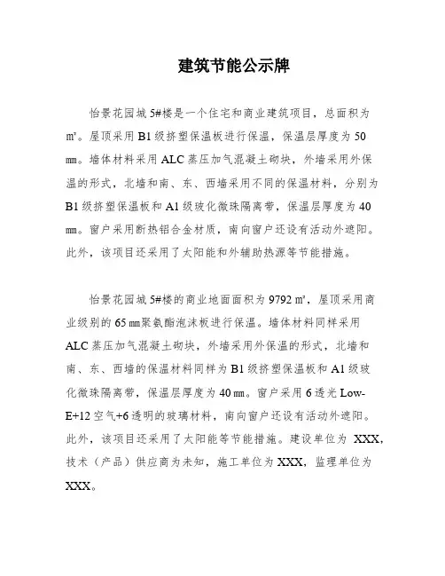 建筑节能公示牌