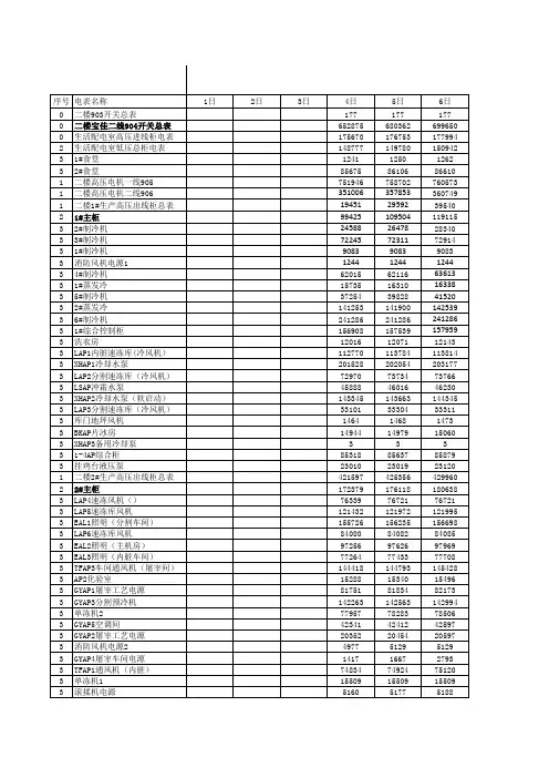 日用电量明细表