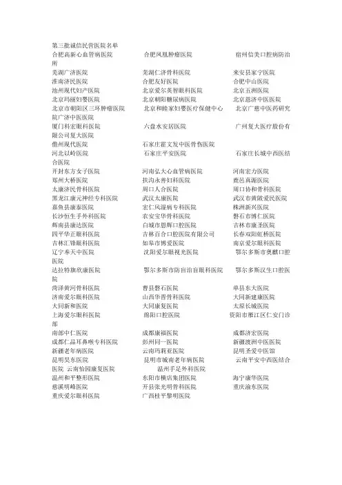 医院通讯录