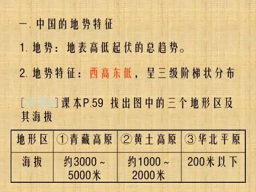 中图版地理七上《中国的地势和地形》ppt课件2