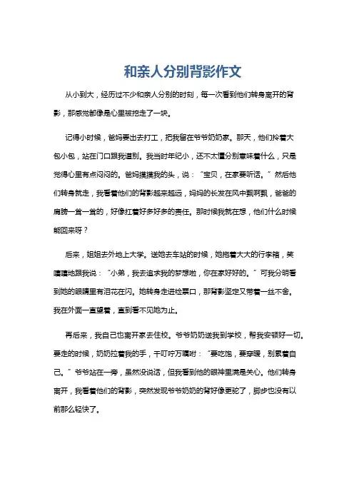 和亲人分别背影作文