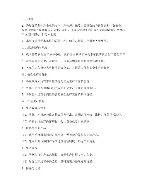 兽药安全生产管理制度模板