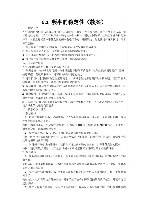 6.2频率的稳定性(教案)