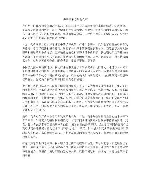 声乐期末总结怎么写