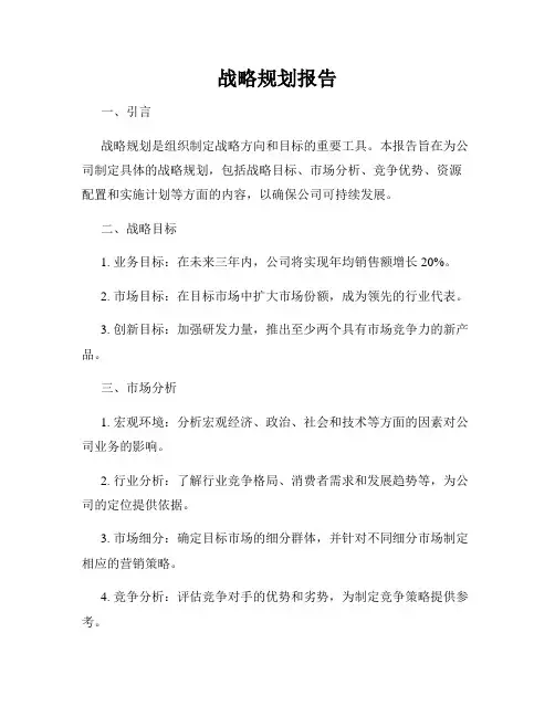 战略规划报告