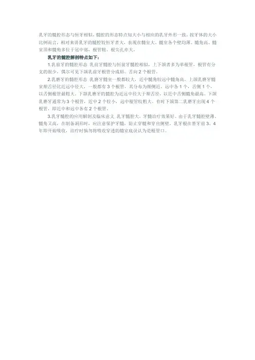 乳牙髓腔