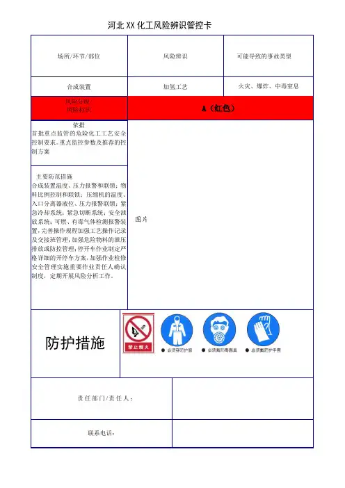 风险辨识管控安全告知牌