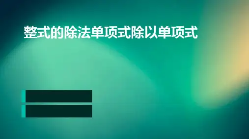 整式的除法单项式除以单项式