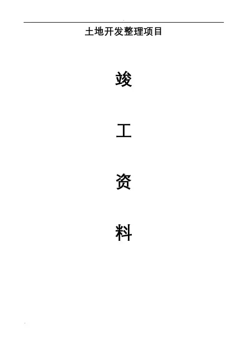 土地整理项目竣工资料